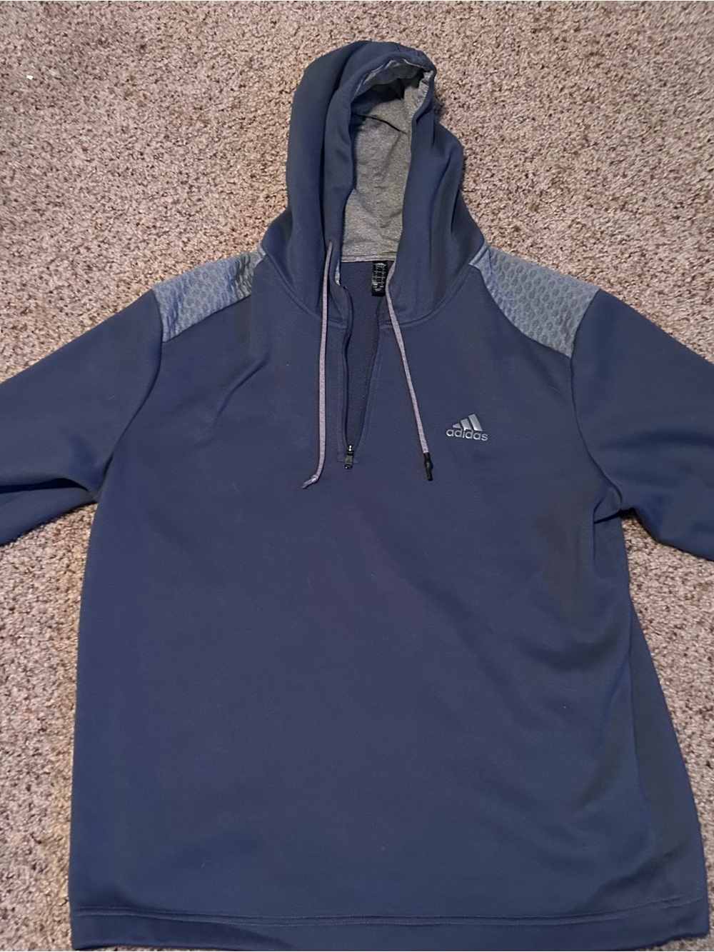 adidas Navy and Gray Hooded Men's Performance Jacket